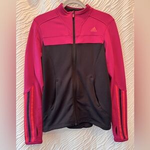Adidas Fuchsia and Black Zip-Up Jacket